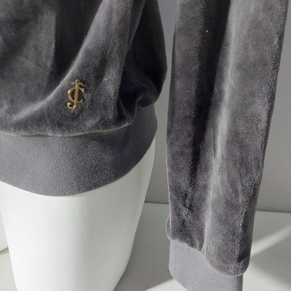 Juicy‎ Couture Gray Sweater Pullover Top Scoop Neck Women Size M Velvet Soft  SJ - Picture 12 of 13